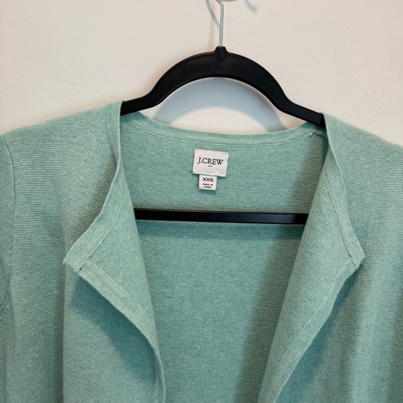 J Crew Vanessa Longline Open Front Cardigan Sweater Coat XXS Mint Green AC619 - Picture 5 of 12